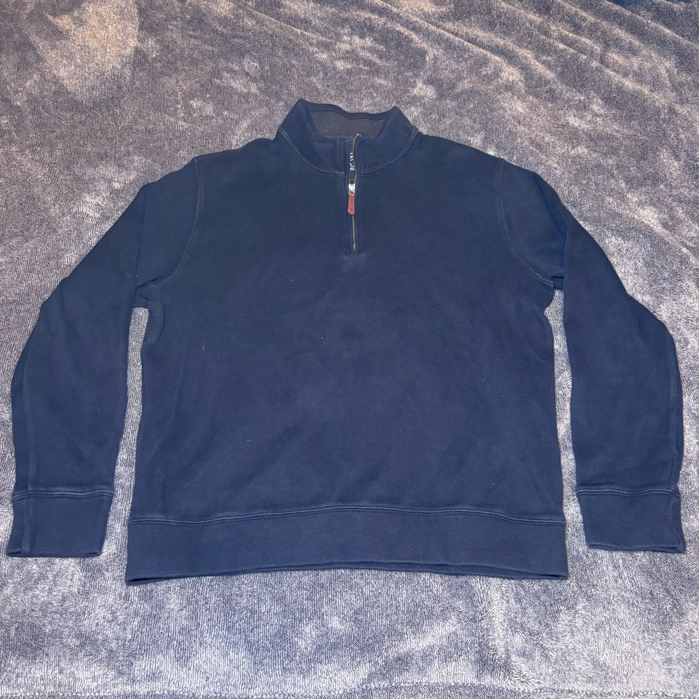 Men's Lands End Navy Blue Half-Zip Sweater